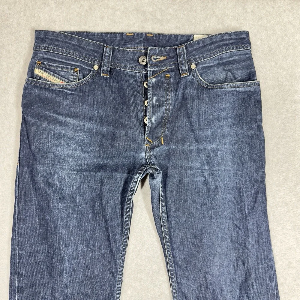 Diesel SAFADO Jeans Mens 30x28 Blue Dark Wash Regular Slim Straight Whiskered‎